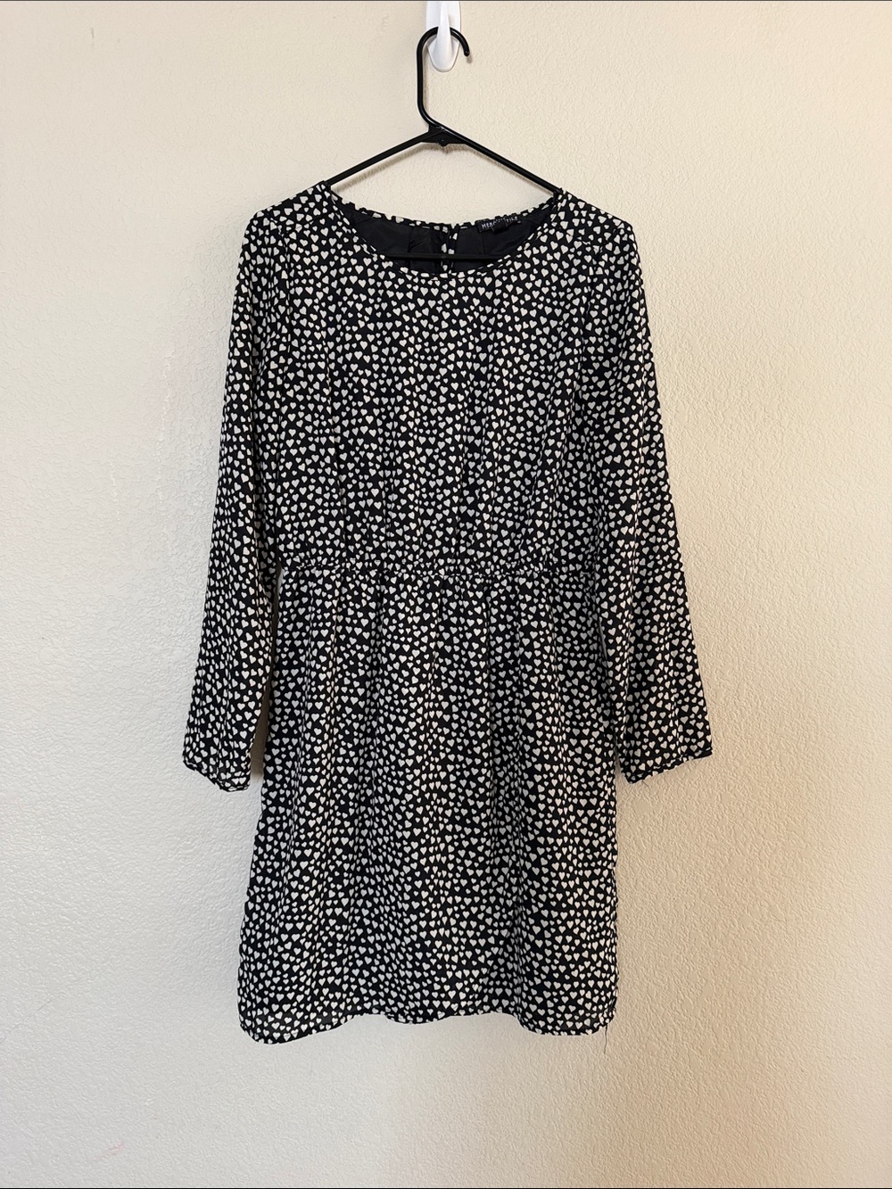J.Crew Mercantile Heart Print Long Sleeve Mini Dress Size 6 Like New